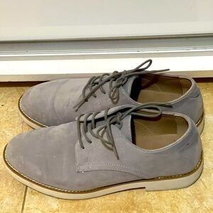 Club Room Mens Shiloh Buck Leather Lace Up Dress Oxfords, Grey, Size 9